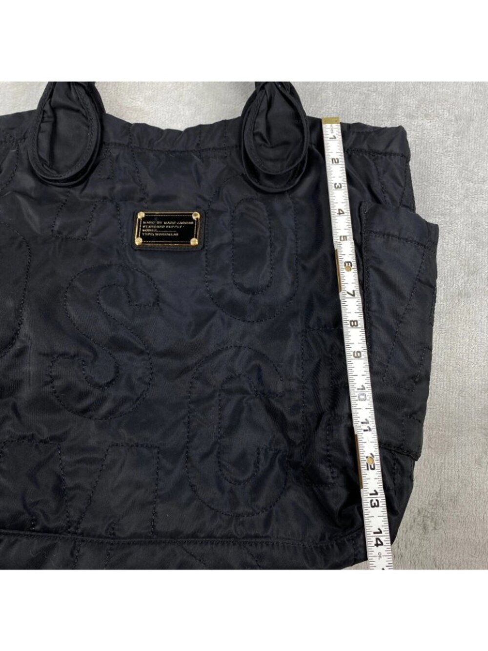 Marc by Marc Jacobs Quilted Tate Tote Bag Women Black Shoulder Strap Puffy - Picture 12 of 14